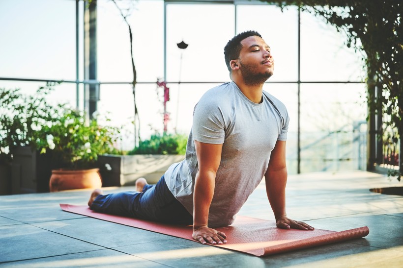 person doing yoga